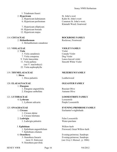 SENEY NWR HERBARIUM
