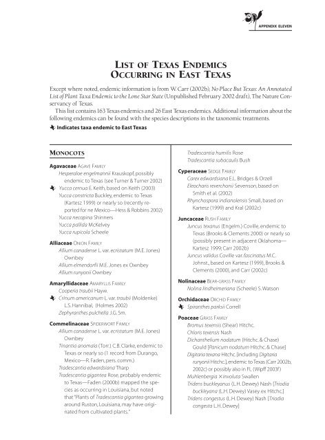 Appendices & Glossary - Botanical Research Institute of Texas