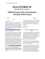 Haustorium No. 51, July 2007 - International Parasitic Plant Society