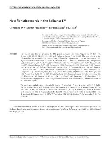 New floristic records in the Balkans: 17* - Bio.bas.bg