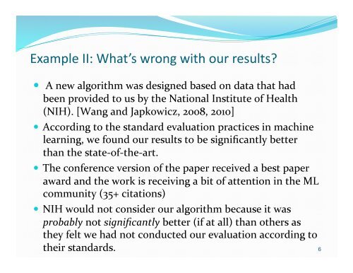 Performance evaluation of learning algorithms - Mohak Shah