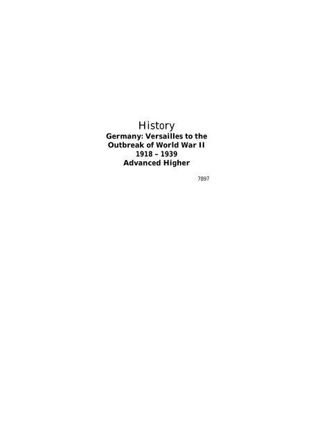 PDF file: History - Advanced Higher - Germany - Education Scotland