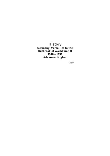 PDF file: History - Advanced Higher - Germany - Education Scotland