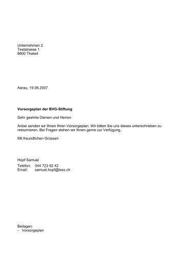 Vorsorgeplan Unternehmen 2, Thalwil / Nr. 1338 - LESS Informatik AG