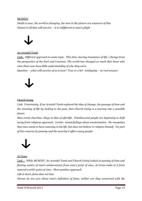 Poetry - How to Write the Essay - Focus on Larkin - Aoife's Notes