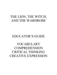 Educator's Guide to the Lion, the Witch, and - CS Lewis Foundation