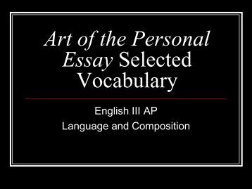 The art of the personal essay