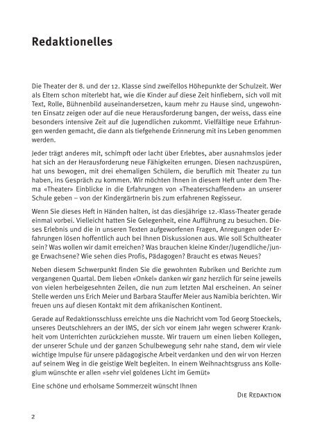 Sommer - Rudolf Steiner Schule Zürcher Oberland