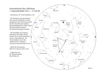 Sternenhimmel über AIDAluna 1. Septemberhälfte 2011 ... - renken.de