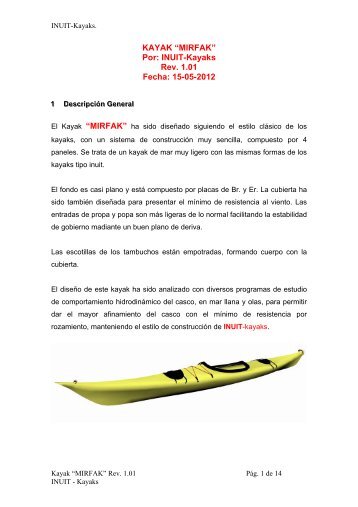 KAYAK “MIRFAK” Por: INUIT-Kayaks Rev. 1.01 ... - MagisterNavis