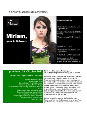 infomappe miriam - Theater Dortmund