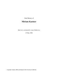Miriam Kastner Oral History - Science & Engineering Library - UC ...