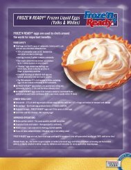 FROZE'N READY® Frozen Liquid Eggs - Michael Foods