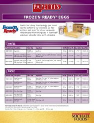 froze'n Ready® EGGS MIXES - Michael Foods