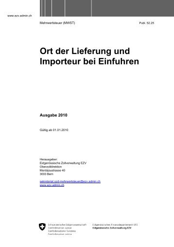 Ort der Lieferung und Importeur bei Einfuhren - SwissVAT AG