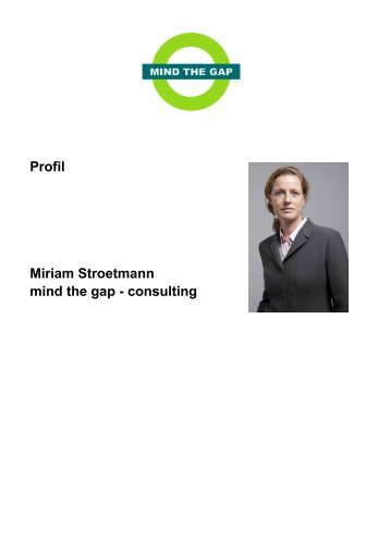 Profil Miriam Stroetmann mind the gap - consulting