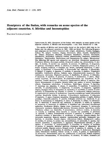 adjacent countries. 4. Miridae and Isometopidae - AMNH Research ...