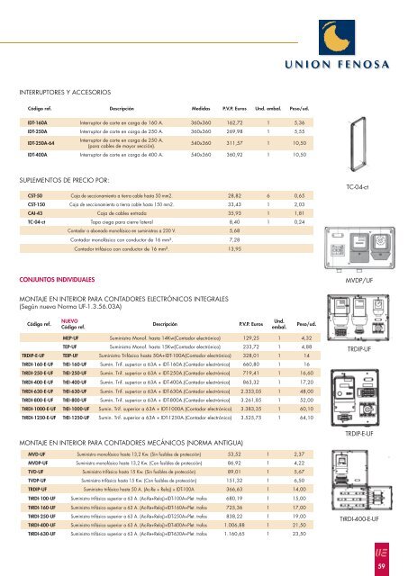 tarifas generales - envolventes poliester,fabricantes material ...