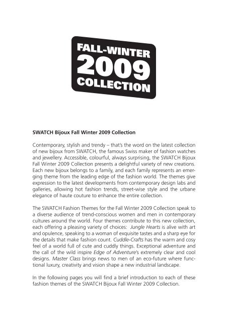 SWATCH Bijoux Fall Winter 2009 Collection - Bijouterie Baudoin