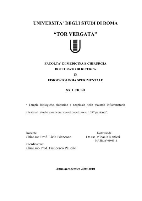 proctite ulcerosa e improvvisa perdita di peso