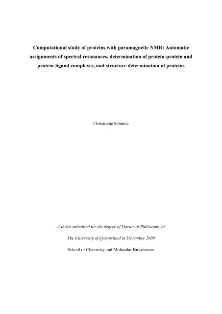 Thesis Title: Subtitle - NMR Spectroscopy Research Group