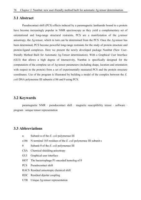 Thesis Title: Subtitle - NMR Spectroscopy Research Group