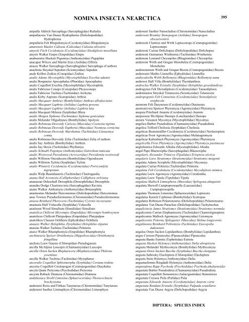 NOMINA INSECTA NEARCTICA a SPECIES INDEX