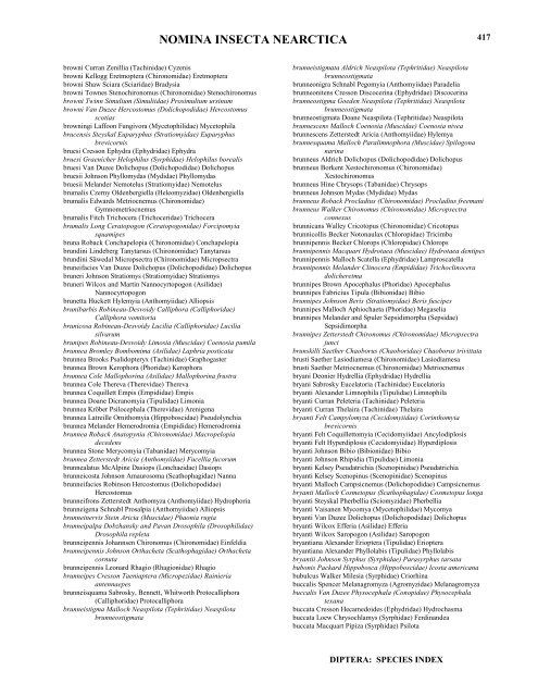 NOMINA INSECTA NEARCTICA a SPECIES INDEX