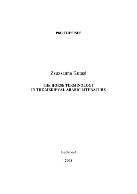 Zsuzsanna Kutasi - ELTE BTK disszertációk