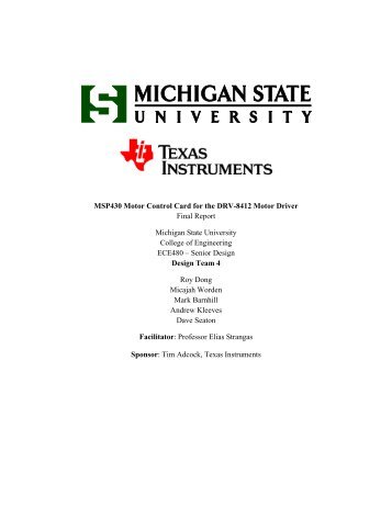 Final Report - College of Engineering, Michigan State University