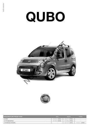 Preisliste Fiat Qubo - Garage im Steiger AG