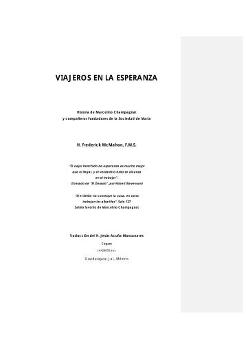 VIAJEROS EN LA ESPERANZA - Instituto de los Hermanos Maristas