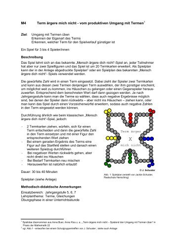 M4 Term ärgere mich nicht - vom produktiven ... - SINUS Bayern