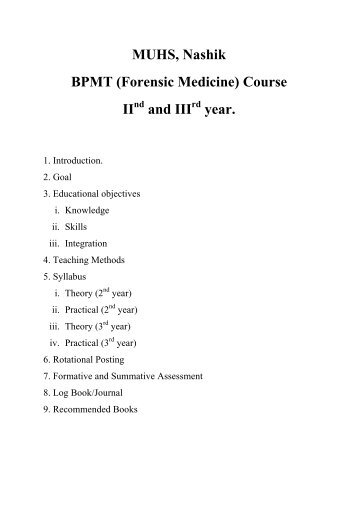 BPMT Forensic Medicine - MUHS