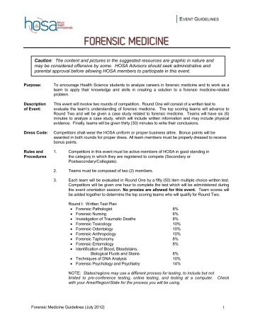 Forensic Medicine - HOSA