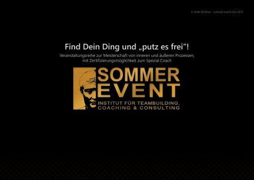 sommer-event.com - Veranstaltungsreihe: Find Dein Ding und putz es frei