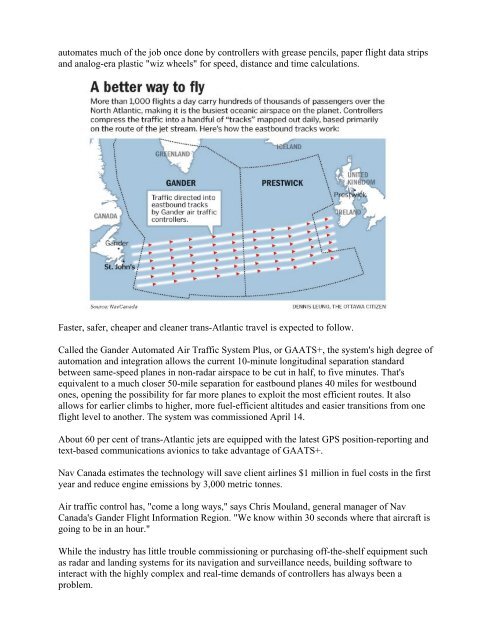 Faster, cheaper, safer; - Nav Canada