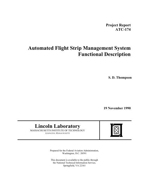 Automated Flight Strip Management System Functional Description