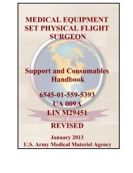 Medical equipment set physical flight surgeon - US Army Medical ...