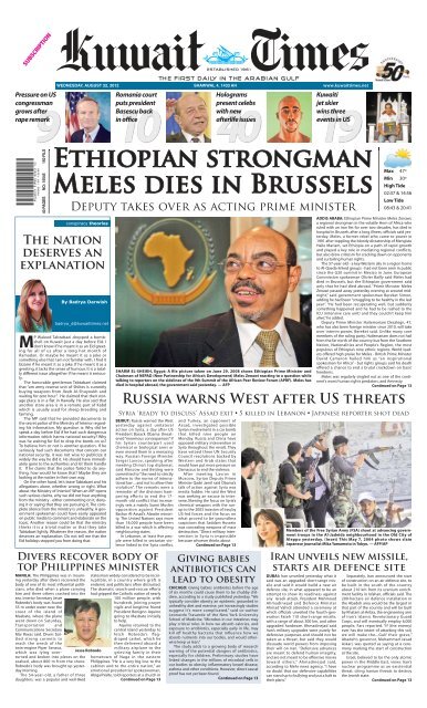 Ethiopian Strongman Meles Dies In Kuwait Times