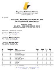 Nanyang Girls' High School - Singapore Mathematical Society