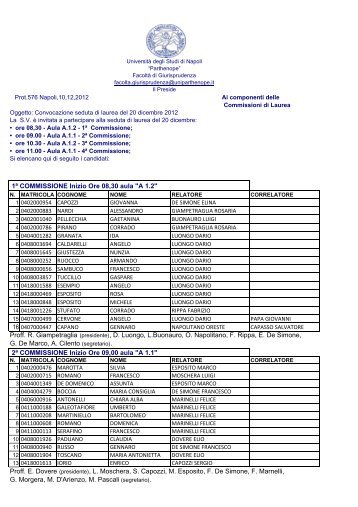 seduta di laurea 20 dicembre 2012-1 - Facoltà di Giurisprudenza ...