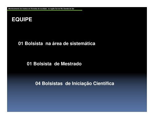 Monitoramento de insetos em florestas de eucalipto na região ... - Ipef