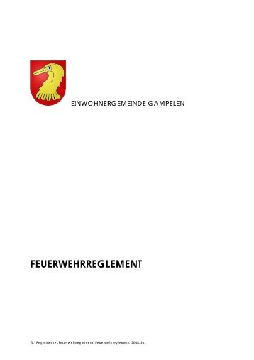 Anhang zum Feuerwehrreglement ... - Gemeinde Gampelen