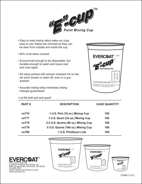 Paint Mixing Cup - Evercoat