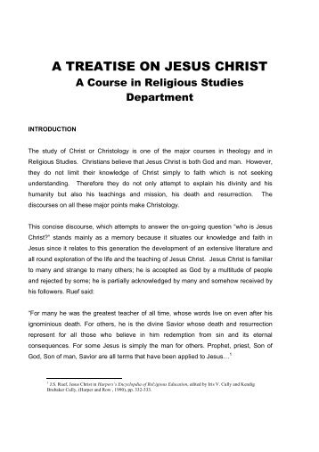 a treatise on jesus christ - The Catholic University of Eastern Africa