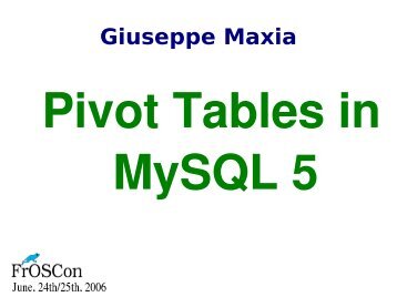 Pivot tables in MySQL 5 - The Data Charmer