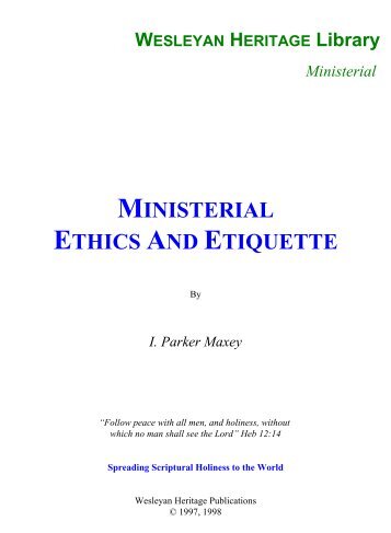 Ministerial Ethics And Etiquette - Media Sabda Org