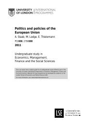 Politics and policies of the European Union - University of London ...