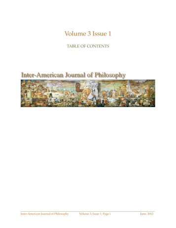 Vol. 3 Issue 1 TOC - Inter-American Journal of Philosophy